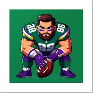 Jason Kelce scans the defense, eyes darting like a hawk Posters and Art